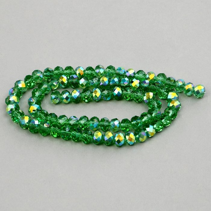 Бусины из стекла, набор 72 шт., размер 1 шт. &mdash; 8 мм, цвет зелёный