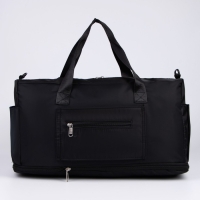 Сумка спортивная на молнии с увеличением, 4 наружных кармана, цвет чёрный Сумка спортивная на молнии с увеличением, 4 наружных кармана, цвет чёрный