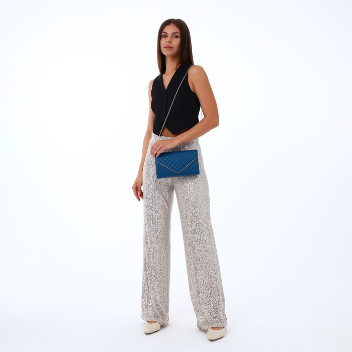 Сумка-клатч на клапане, цвет синий