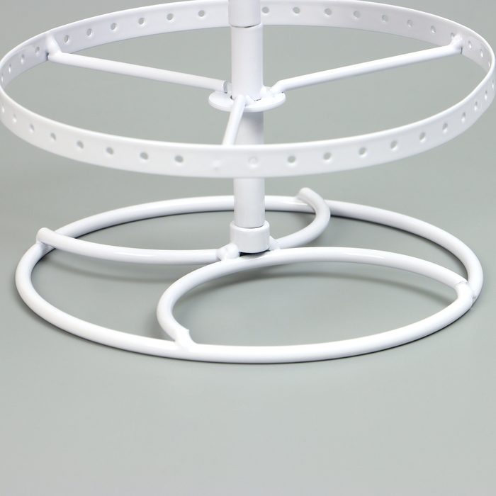 Подставка для украшений &laquo;Вертушка&raquo;, 4 яруса, металл, 15&times;15&times;35см, цвет белый