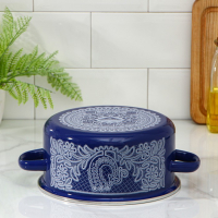 Кастрюля эмалированная &laquo;Вологодское кружево&raquo;, 3 л, индукция, цвет синий