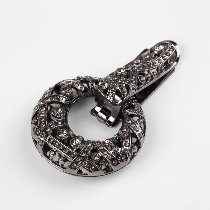 Декоративная застёжка, 7,5 &times; 4,5 см, цвет чёрный