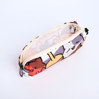 Рюкзак школьный из текстиля на молнии, 3 кармана, пенал, цвет коричневый/оранжевый