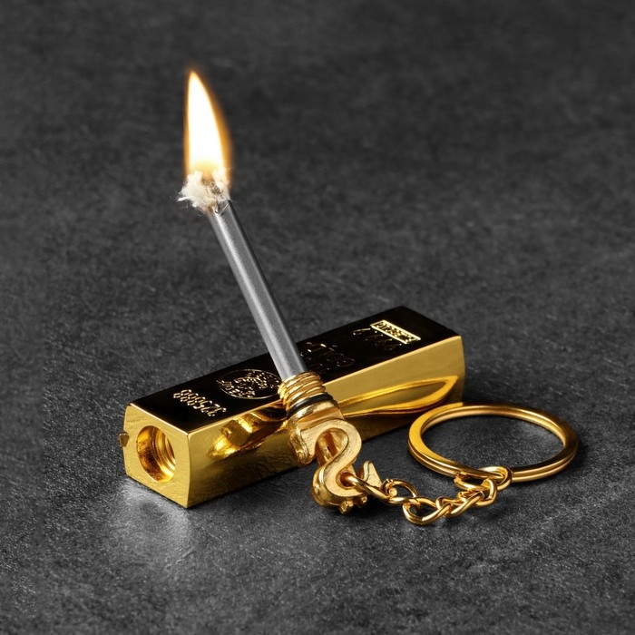Вечная спичка Вечная спичка "Слиток золота" туристическая 6 см, с кольцом