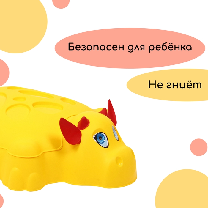 Песочница детская пластиковая, с крышкой, 116 &times; 83 &times; 30 см, &laquo;Коровка&raquo;