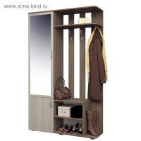 Прихожая 1200 &times; 370 &times; 2000, Ясень шимо темный/Ясень шимо светлый