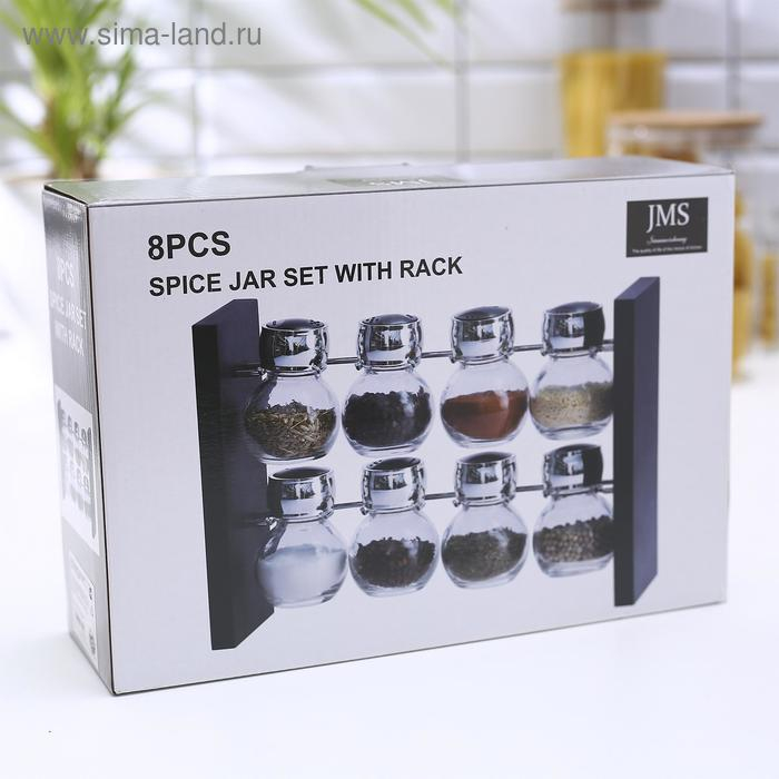 Набор для специй из стекла на подставке &laquo;Эко&raquo;, 8 предметов: 100 мл