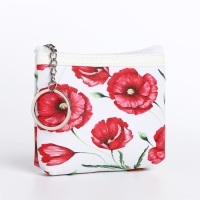 Кошелёк женский на молнии, цвет белый/красный Кошелёк женский на молнии, цвет белый/красный