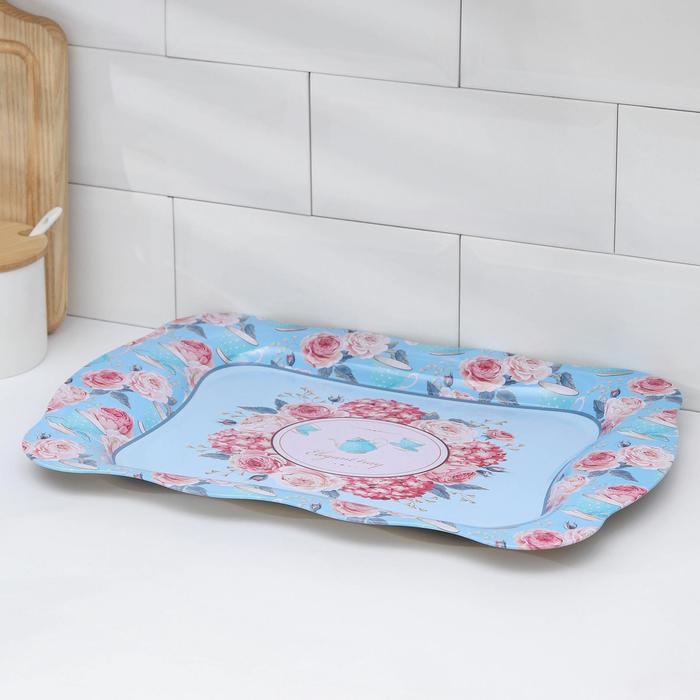 Поднос из нержавеющей стали «Бахмал», 38×24,7 см, рисунок МИКС Поднос из нержавеющей стали «Бахмал», 38×24,7 см, рисунок МИКС