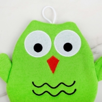 Мочалка - варежка детская для купания Доляна &laquo;Совушка&raquo;, 20 см, цвет МИКС