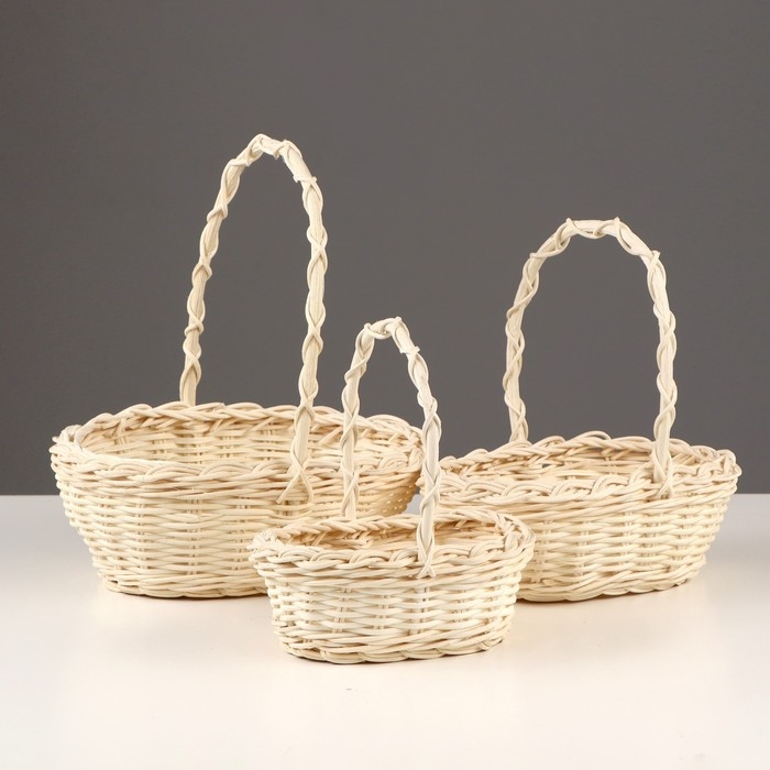 Набор корзин, 3 шт, 18&times;8/27 см, 15&times;6/20 см, 11&times;5/17 см, ротанг