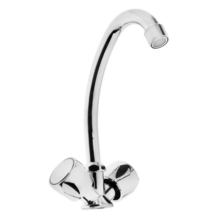 Смеситель для кухни ZEIN Z80102, двухвентильный, кран-букса латунь 1/2 Смеситель для кухни ZEIN Z80102, двухвентильный, кран-букса латунь 1/2", без подводки, хром