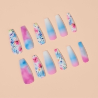 Ногти накладные с кл пластинами 12шт Море балерина голуб/роз/бел к/кор QF Ногти накладные с кл пластинами 12шт Море балерина голуб/роз/бел к/кор QF