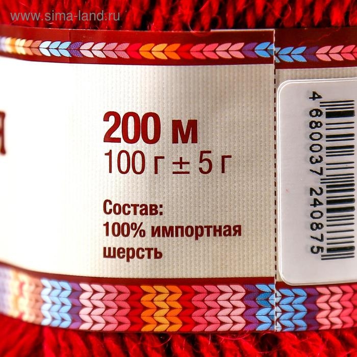 Пряжа "Аргентинская шерсть" 100% импортная п/т шерсть 200м/100гр (091,вишня)