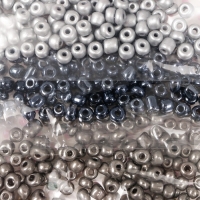 Бисер круглый размер 6/0 "Серебро, золото, бронза и чёрный" 6 цветов х 10 грамм Бисер круглый размер 6/0 "Серебро, золото, бронза и чёрный" 6 цветов х 10 грамм
