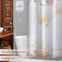 Штора для ванны Доляна &laquo;Орхидея над водой&raquo;, 180&times;180 см