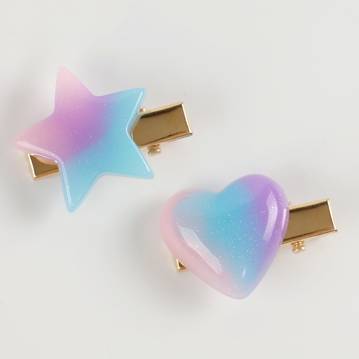 Заколки для волос 2шт, космос Заколки для волос 2шт, космос