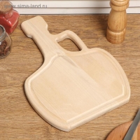 Доска разделочная и сервировочная "Бутыль" с желобом для стока, МАССИВ, 35&times;25&times;2 см