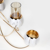 Подсвечник металл, стекло &laquo;Сплетение&raquo; на 4 свечи 47 х 10 х 28 см