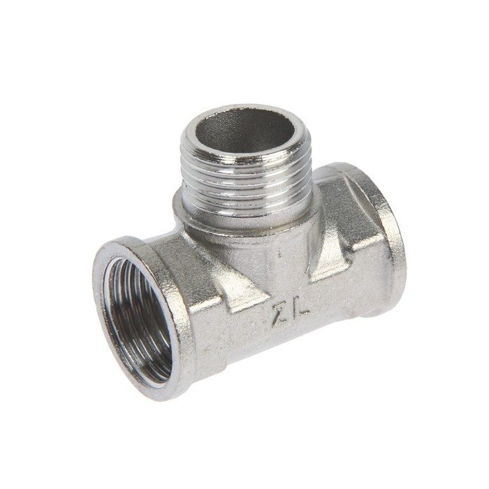 Тройник ZEIN engr, 1/2 Тройник ZEIN engr, 1/2", внутренняя/наружная/внутренняя резьба, нержавеющая сталь