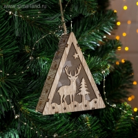 Ёлочная игрушка &laquo;Олень и ёлка&raquo;, от батареек, свечение тёплое белое