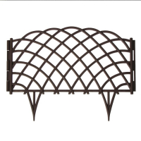 Ограждение декоративное, 34 &times; 270 см, 6 секций, пластик, коричневое, &laquo;Диадема&raquo;