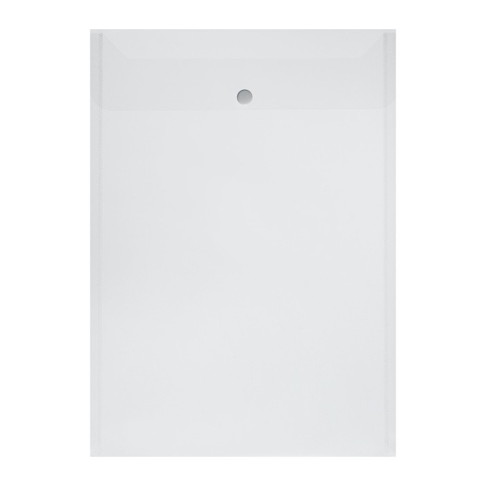 Папка-конверт на кнопке А4, 150 мкм, BRAUBERG, прозрачная