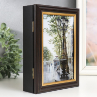 Ключница "Фонари Барселоны" 15х21 см венге