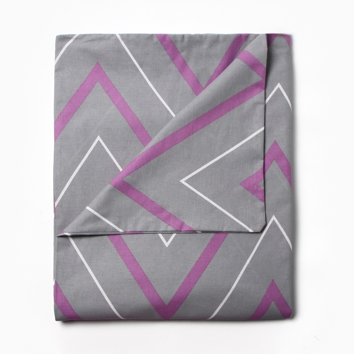 Пододеяльник Этель "Сиренево-серые зигзаги" 145*210 см, 100% хлопок, поплин, 125 г/м&sup2;