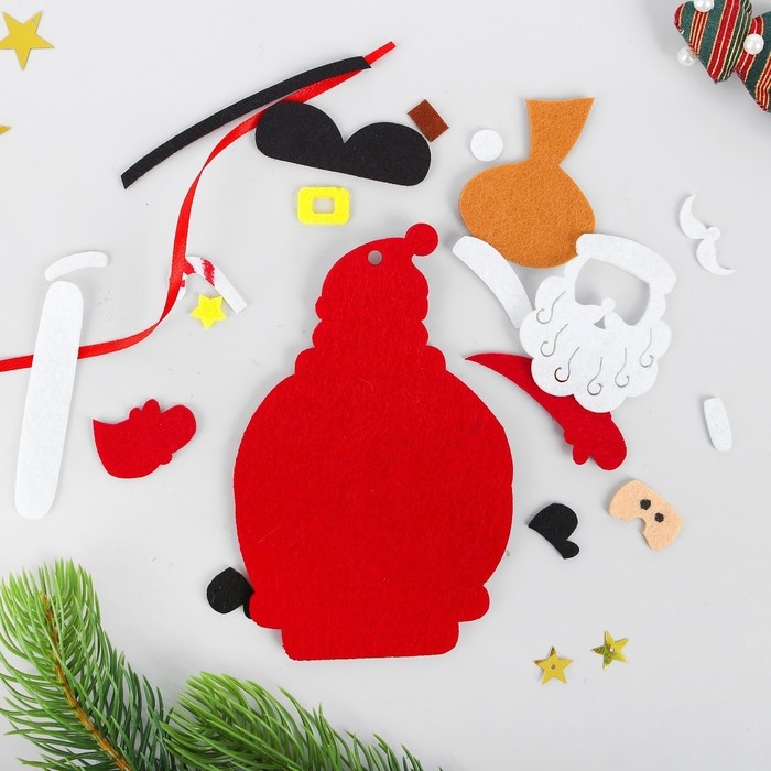 Набор для творчества - создай ёлочное украшение из фетра &laquo;Дедушка мороз&raquo;