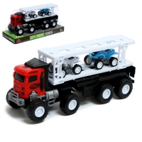 Грузовик инерционный «Автовоз», с 2 квадроциклами, цвет МИКС Грузовик инерционный «Автовоз», с 2 квадроциклами, цвет МИКС