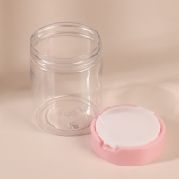 Органайзер для хранения, с крышкой, d 7 &times; 9 см, 280 мл, цвет белый/розовый