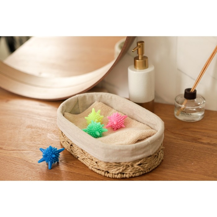 Шарики для стирки белья Доляна, d=6 см, 4 шт, цвет МИКС Шарики для стирки белья Доляна, d=6 см, 4 шт, цвет МИКС