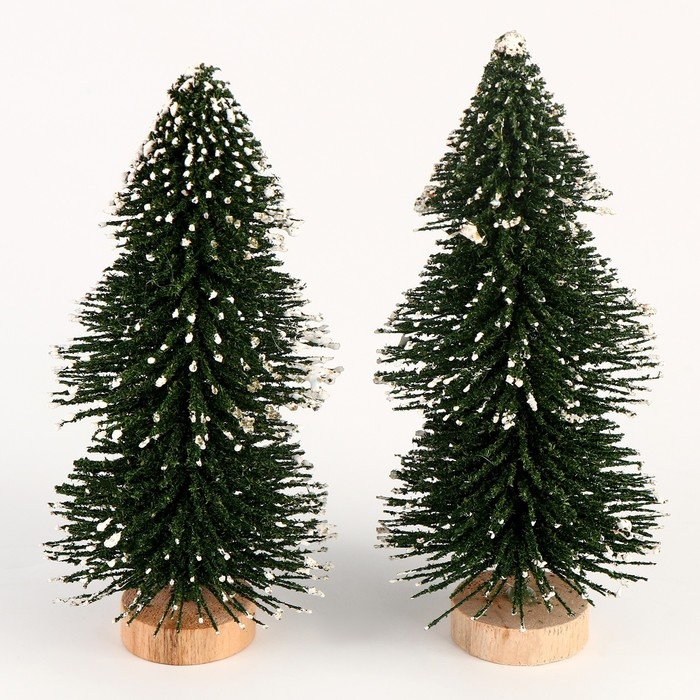 Новый год! Миниатюра кукольная &laquo;Ёлочка со снегом&raquo;, набор 2 шт., размер 1 шт. &mdash; 14 &times; 6 &times; 6 см