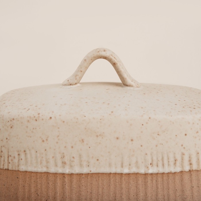 Маслёнка керамическая SL Home &laquo;Виенто&raquo;, 18,5&times;13&times;10,5 см, цвет бежевый