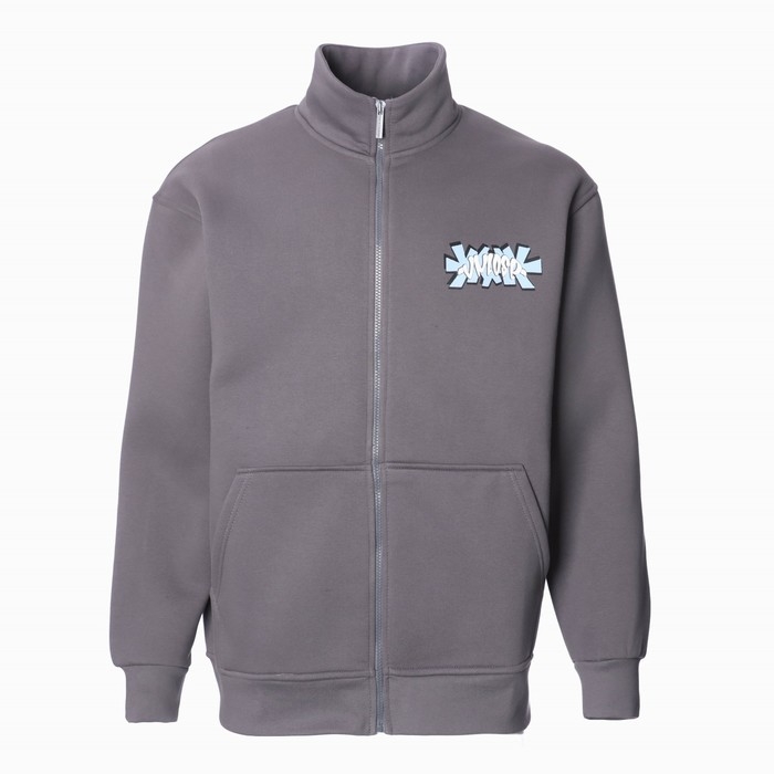 Толстовка мужская НАЧЁС, цвет тёмно-серый, размер 52 (XXL)