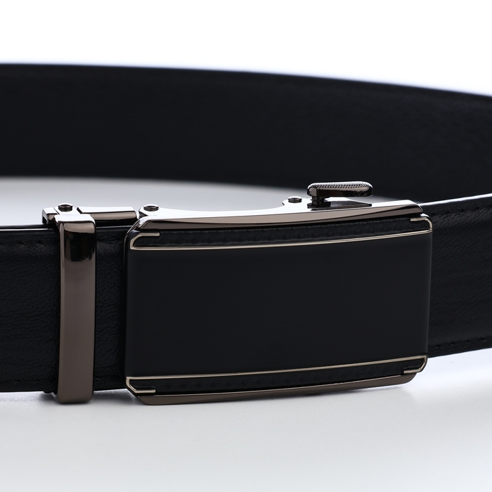 Ремень мужской, ширина 3,6 см, пряжка автомат, цвет чёрный Ремень мужской, ширина 3,6 см, пряжка автомат, цвет чёрный