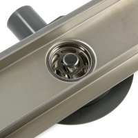 Трап ZEIN, c флaнцeм свободного вращения 360&deg;, 7х40 см, d=40/50 мм, нерж. сталь, сатин