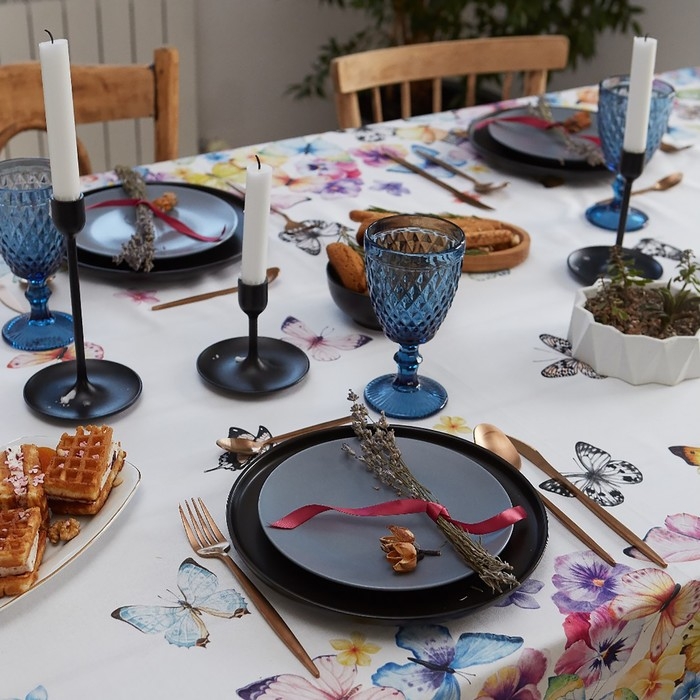 Скатерть "Этель" Бабочки 180х147 см,100 % хлопок, репс 210 гр/м2