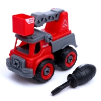 Конструктор винтовой &laquo;Пожарный транспорт&raquo;, с отвёрткой, МИКС