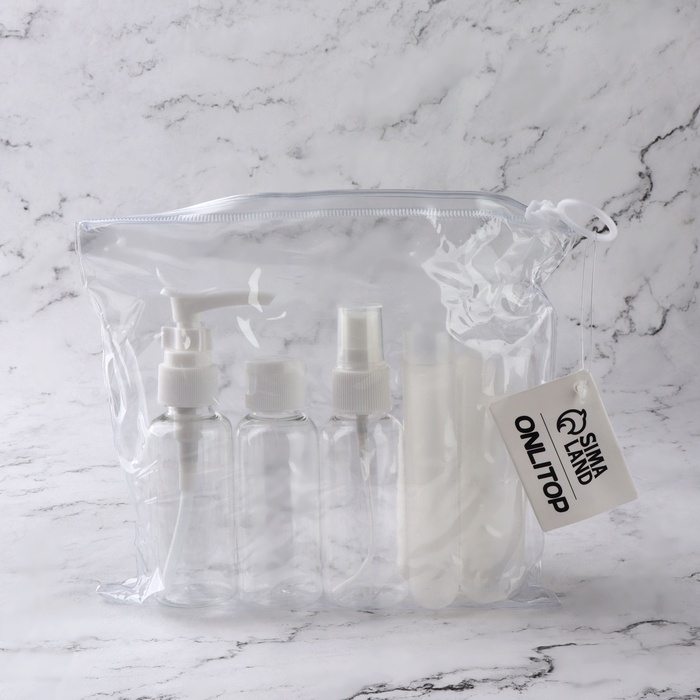 Набор для хранения, в чехле, 4 предмета, цвет белый/прозрачный Набор для хранения, в чехле, 4 предмета, цвет белый/прозрачный