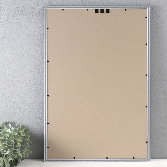 Фоторамка пластик "Стиль морозное серебро" 40х60 см, морозное серебро