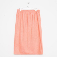 Килт женский для бани и сауны, цвет персиковый вышивка Снеговик, размер 80х150&plusmn;2 см, махра 300г/м 100% хлопок