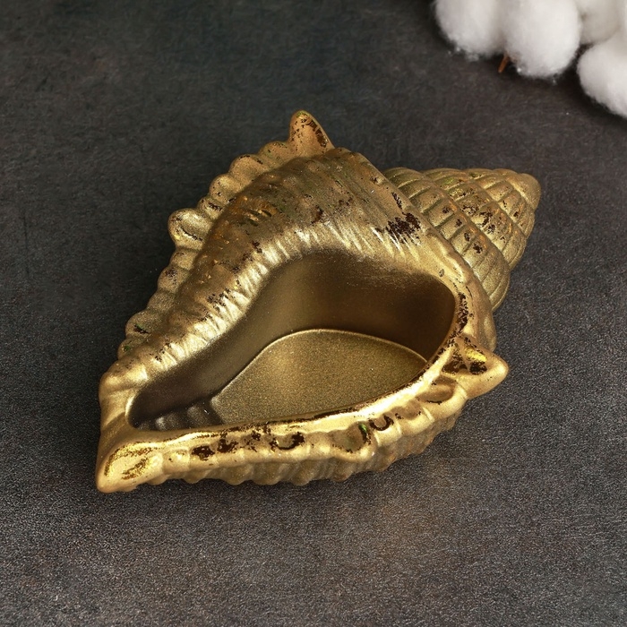 Подставка для мелочей Подставка для мелочей "Ракушка" 17х11х5см, бронза с позолотой