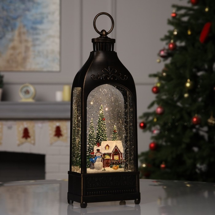 Фигура светодиодная &laquo;Зимний городок&raquo;, 36х12.8х6.5 см, музыка, батарейки ААх3 (не в комплекте), USB, свечение тёплое белое