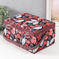 Шкатулка для рукоделия "Пуансеттия на чёрном" 19х26х14,5 см Шкатулка для рукоделия "Пуансеттия на чёрном" 19х26х14,5 см