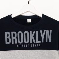 Свитшот мужской, цвет синий/серый, размер 54