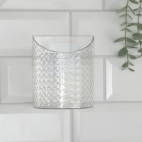 Органайзер для хранения «Бриллиант», навесной, 1 секция, с клеевой основой, 10,5 × 12 × 5 см, цвет прозрачный Органайзер для хранения «Бриллиант», навесной, 1 секция, с клеевой основой, 10,5 × 12 × 5 см, цвет прозрачный