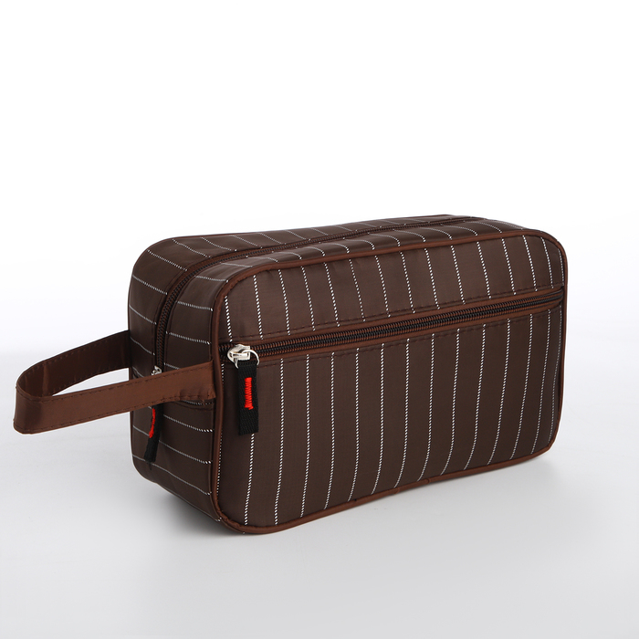 Косметичка на молнии, наружный карман, цвет коричневый Косметичка на молнии, наружный карман, цвет коричневый