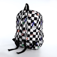 Рюкзак школьный из текстиля на молнии, 3 кармана, цвет чёрный Рюкзак школьный из текстиля на молнии, 3 кармана, цвет чёрный